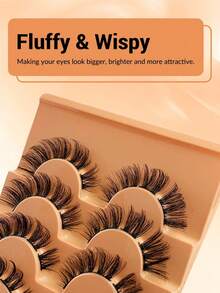 HINARIN 56 piezas Extensión de pestañas en racimo natural tipo D de 6-14 mm de longitud mixta, pestañas individuales de 7 pares para maquillaje DIY con efecto 3D esponjoso perfecto - D - Ver 3