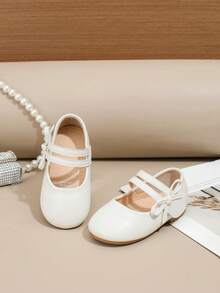 1 Pasang Sepatu Flat Kasual Modis Serbaguna untuk Anak Perempuan, Musim Semi/Musim Gugur - Putih - View 2
