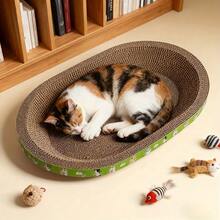 1pc Thick Cat Scratching Board, 3-In-1 Cat Toy For Playing, Resting & Scratching, Durable Material, Dual-Use Scratching & Resting Pad, Extra Large Cat Bed, Pet Nest, Claw Protection, Suitable For Small, Medium & Large Cats, Essential For Indoor Cats - Large - View 10