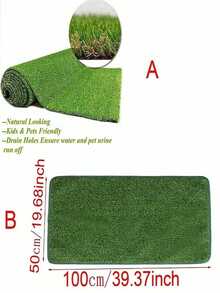 1pc 19.7x197 Inch High Quality Artificial Grass, Plastic Material, Outdoor Artificial Carpet, Realistic Indoor/Outdoor Grass Mat, Suitable For Outdoor Garden, Yard, Balcony Decoration, Beach And Swimming Scenes. [Can Be Cut Freely] - Green - View 17