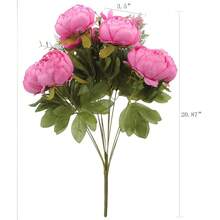 Duovlo Springs Flowers Artificial Silk Peony Bouquets Wedding Home Decoration,Pack Of 1 (Spring Peach Pink),20.87*3.5,SpringPeachPink - 春日蜜桃粉 - 查看 3
