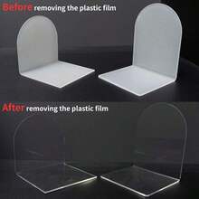 4 pièces de supports de livre en acrylique transparent, convenant aux étagères à livres et aux bureaux, utilisés pour ranger les fournitures de maison/bureau et les livres, le rangement et l'organisation de la maison, les serre-livres, les supports de livre décoratifs - Transparent - Voir 6