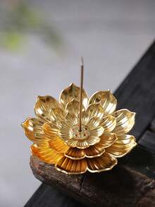 1 Retro Lotus Incense Burner/Stand, Elegantly Designed And Compact, Suitable For Living Rooms, Bedrooms, And Coffee Tables. Incense Accessory. - Multicolor - View 3