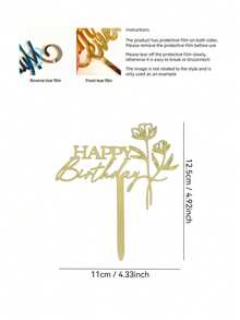 1 pieza/3 piezas Banderas decorativas para pastel, decoración de pastel de cumpleaños, decoración de mesa de postres, decoración de pastel con texto floral moderno, regalos de decoración de pastel de fiesta de cumpleaños, decoraciones para pasteles, suministros de repostería, decoración de repostería, decoraciones de pastel, artículos esenciales de cocina, regalos navideños - Multicolor - Ver 7