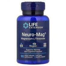 Life Extension Neuro-Mag,Magnesium L-Threonate,90 Vegetarian Capsules (48 Mg Per Capsule) - 1PCS - View 1