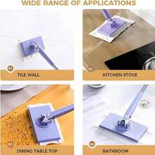 1件装多功能一次性清洁布拖把 - 干湿两用软拖把，带夹子，适用于厨房、浴室和玻璃清洁 | 必备家居清洁工具，2025新年清洁套装，节日家居礼品，节省空间拖把，宠物毛发去除器，快速清洁液 - 彩色 - 查看 5