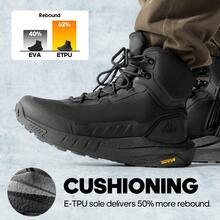Men's Tactical Hiking Boot Lightweight Cushion Sole Boots for Work All Day Side Zipper Motorcycle Combat Military Boot Arch Support 8 Inches Terrascope - Negro - Ver 7