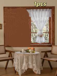 1 片格子窗帘 - 宽 120 厘米，长 120 厘米 - 白色蕾丝格子喷绘 - 乡村风格窗帘，适用于卧室、客厅和餐厅 - 白色 - 查看 13