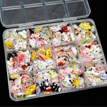 120pcs/12 Slots Cartoon Decorative Beads, Cute Resin Anime Nail Art Decoration Accessories - Multicolor - View 4