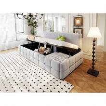 Sofas & Couches - Light Gray + Upholstered + Bedroom - View 6