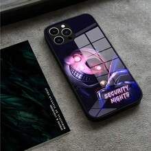 Funda de teléfono Moondrop Fnaf Security Breach compatible con  17 16 15 Pro Max 14 13 12 Mini Plus  S25 24 23 Ultra, funda de vidrio compatible con  17 pro max,  17 pro,  17,  16 pro max - Negro 4 - Ver 3