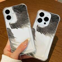 Alas de ángel, una funda para teléfono con ranura para tarjetas, adecuada para iPhone 16/16 Pro/16 Pro Max.Permite insertar tarjetas y fotos, también compatible con los modelos 15/14/13/12/11.Esta funda transparente para teléfono tiene esquinas reforzadas que mejoran la protección contra caídas y ofrecen una cobertura total. - Colores mixtos - Ver 5
