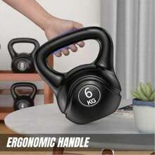 Juego de Pesas Rusas Peso kettle ruso Entrenamiento de Fuerza kettlebells con Mango Antiderrapante Gimnasio en casa Negro-A - Multicolor - Ver 3