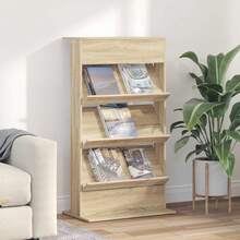 vidaXL Estante para revistas con estante Chêne Sonoma 70 x 41 x 126 cm - Marrón - Ver 2