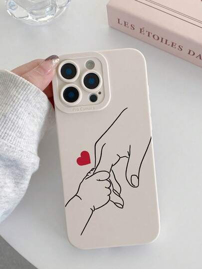 Funda de teléfono suave de TPU con estilo de curación minimalista, adecuada para uso diario, con estampado de corazón rojo de manos cálidas pintadas a mano estilo San Valentín, acabado mate antiarañazos y protección total de los bordes, compatible con iPhone 17 Pro Max / 17 / 13 / 16 Pro Max, Galaxy S25/ A15/ A53/ A32/ A05, adecuada como regalo para amigos, familia, novia, cumpleaños, San Valentín