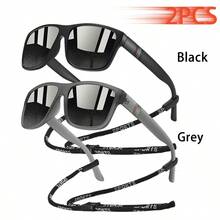 WSZ 2pcs Retro Unisex GlassesLuxury Designer Style, Vintage Striped Square/Rectangle Frame And Shiny Material, Soft Summer Tones Elegant Aesthetics Suitable For Beach, Driving, Fishing And Outdoor Leisure - GL-2PCSF364 - View 15