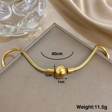 Shiny Gold Snake Bone Chain Choker With Bead Pendant - Exquisite And Sparkling Luster, Simple And Adjustable Design, Stylish And Versatile Everyday Casual Jewelry, ,Valentine's Day Gift - Multicolor - View 9