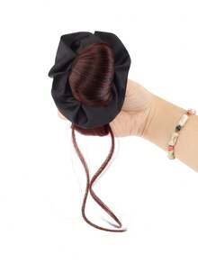 Synthetische Dutt Perücke Clip, Perücken Haargummi, Blumen Dutt, natürlicher und flauschiger niedriger Dutt Perücken Paket, lässige Haarzubehör Frauen Haarklammern, elegante Haarklammern, Modehaar Haarspange, elegante Haarklammer