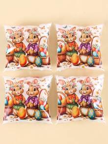50/100pcs Easter Self-Adhesive Gift Bags, Cute Easter Wreath Bunny Butterfly Plastic Cellophane Treat Bags, Colorful Eggs Easter Gift Packing Bags, For Easter Spring Holiday Party Favors Supplies, Easter Decoration - Multicolor - View 3