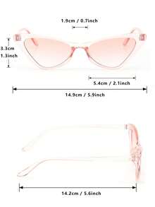 1 par de gafas de ojo de gato para adolescentes - Rosa - Ver 2