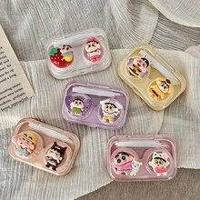 1个可爱卡通人物一体式隐形眼镜盒，带旋转盖，便携式隐形眼镜伴侣盒，可爱少女风护理盒，款式随机，适合作为新年、情人节、复活节礼物 - 彩色 - 查看 8