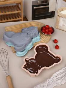 1 pieza Molde de silicona con diseño de ratón y queso, herramienta de repostería, molde para tartas, bandeja para mousse, molde para chocolate, mousse, gelatina y cera, herramienta de cocina - Multicolor - Ver 2