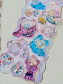 3D立体注水箔贴纸，卡通3D立体注水摇摇乐装饰贴纸，适用于剪贴簿、圣诞节DIY - 彩色 - 查看 11