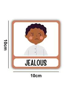 This Set Of 15 Emotional Vocabulary Cards, English Vocabulary Cards, English Learning Cards, And Common Vocabulary Cards Is An Ideal School Supply, Student Stationery, And Learning Material. They Are Designed To Help Identify, Spell, Write, And Read English Letters, Making Them Very Suitable For English Beginners, And Also A Great Gift. - Multicolor - View 2