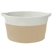 vidaXL Aufbewahrungskorb, beige und weiß, Ø 40 x 25 cm, Baumwolle - Verschiedenfarbig - Übersicht 4