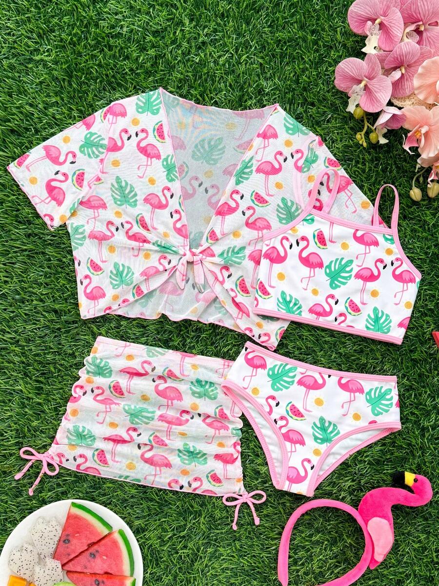 新款印花多件套儿童泳装 - 彩色 - 查看 1