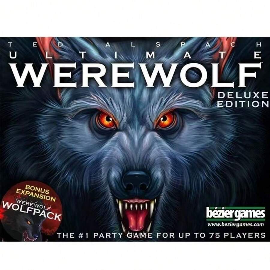 豪华版狼人杀桌游：末日派对游戏，适合1-75名玩家，怪物收集策略游戏，高级卡牌，狼人杀游戏之夜，派对游戏，卡牌材质 - 黑色 - 查看 1