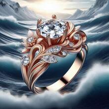 Personalized Cute Women's Gift Luxury Jewelry, Fashionable Luxury White Zirconia Couple Wedding Rings, Christmas Gift - Anniversary Birthday Gift, Thanksgiving Gift For Grandma - White - View 1