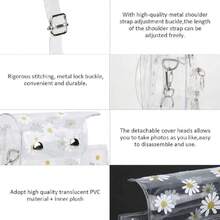 Estuche para Cámara Instantánea,Estuche para Cámara de PVC Portátil,Estuche Transparente para Margaritas,Con Correa para El Hombro Desmontable,Adecuado para La Cámara Mini,37367292 - Multicolor - Ver 5