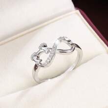 1pc Creative Foot-Shaped Design Cubic Zirconia Embellished Fashion Ring For Women