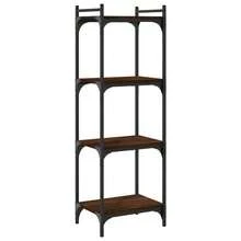 Larryhot Libreria 4 Ripiani Rovere Marrone 40x30x120cm Legno Multistrato, Facile da assemblare, dall'estetica elegante e raffinata, pratica per riporre gli oggetti, la scelta ideale per l'organizzazione e la decorazione domestica - Castano - Visualizzare 5