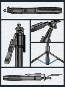 AXNEN Tragbarer Selfie-Stick-Stativ mit Fülllicht, ausziehbarer Aluminiumlegierungs-Bodenstativ, 360° drehbarer Telefonhalter mit Fernbedienung, dimmbare kalte/natürliche/warme Fülllichtfunktion, kompatibel mit Smartphone, Anti-Verwacklungs-Aufnahme, Fotografie, Live-Streaming, Vlogging