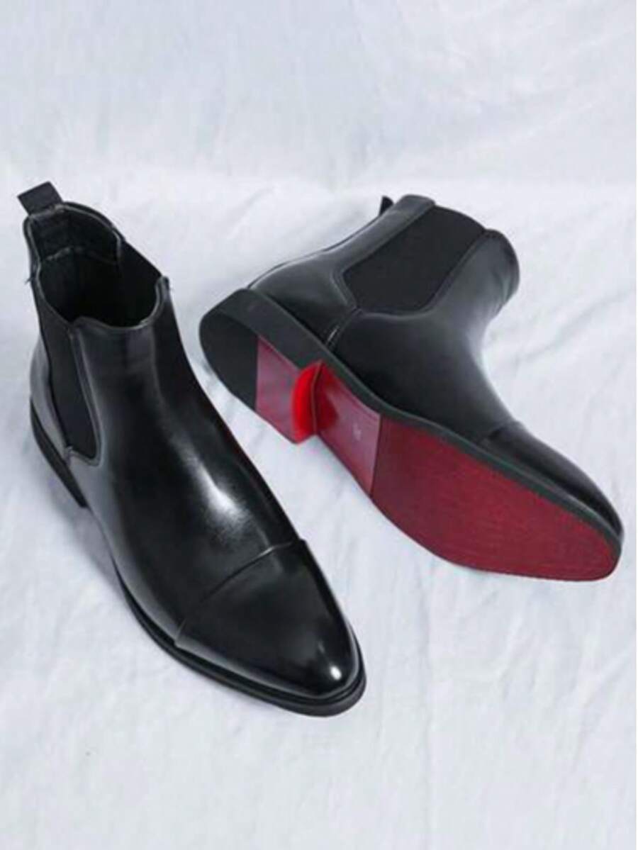 Giày bốt Chelsea đế đỏ, giày công sở mũi nhọn, bốt cổ ngắn, bốt công sở Chukka, bốt cổ ngắn kiểu doanh nhân Châu Âu & Mỹ, bốt da công sở, bốt cao cổ màu đỏ, bốt xe máy cổ điển đen/nâu, giày cao cổ thời trang, bốt cao bồi cổ điển thương hiệu cao cấp, thích hợp cho đi bộ đường dài và lái xe, giày công sở và hàng ngày, thoáng khí, nhẹ, chống trượt, bốt xe máy cỡ lớn dùng được cả bốn mùa, bốt cổ ngắn công sở. - màu đen - Xem 1