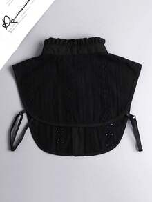 1件/2件装女士提花可拆卸镂空蕾丝领衬衫，舒适透气，半长款上衣，女士及女孩礼物配饰，情人节礼物 - 彩色 - 查看 5