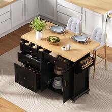 Mobile Storage Islands - Black+Natural + MDF-1 - View 3