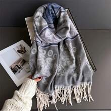 2025 New Thick Warm Winter Scarf Design Print Women Cashmere Pashmina Shawl Lady Wrap Tassel Scarves Knitted Men Foulard Blanket - WT264-6 - Xem 3
