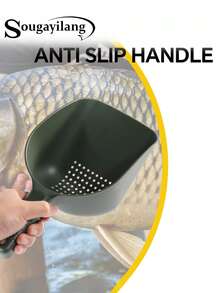 SOUGAYILANG Thick ABS Hollow Shovel |Fishing Feeding Spoon Bait Spoon Anti-Slip Handle | Multi-Purpose For Fishing Bait/Gardening/Camping | Screen Impurities & Drain Water