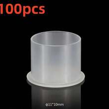 100pcs Tattoo Ink Cup Lids (With Bases), Disposable Tattoo Ink Cups, Tattoo Supplies Set - Clear - View 8