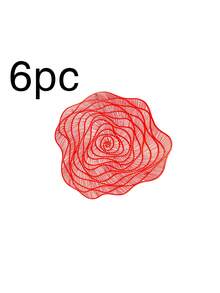 1/4/6pcs Rose Flower Placemats, Wedding Party Dining Table Decor Placemats, Round Vase Mat, Date Night Dinner Placemats, Waterproof Placemats For Valentine's Day, Easter, Thanksgiving, Mother's Day - Multicolor - View 8