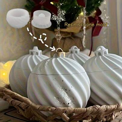 DIY Resin Mold Round Striped Storage Box Decor Mold, Home Decoration Display Stand, Epoxy Glue Stone Plaster Storage Jar Silicone Mold