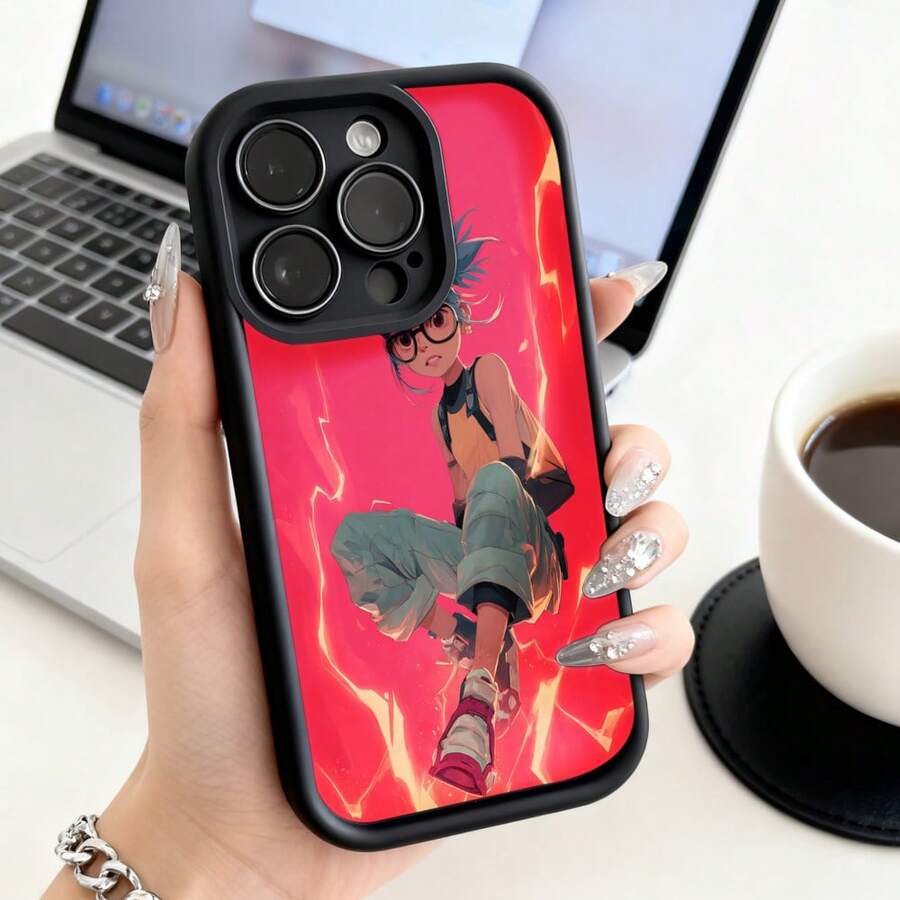 Funda de teléfono de moda, compatible con varios modelos de ,  y , funda de teléfono con diseño de personaje de anime para modelos de ,  y , protector de teléfono, funda de pareja, regalo para novio o novia, presente de vacaciones, este es un regalo popular para amigos o socios, adecuado para ocasiones de negocios. Duradera, resistente a las manchas y a las huellas dactilares, esta nueva funda para teléfono de hombres y mujeres es un gran regalo. - Blanco - Ver 1