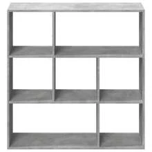 Larryhot Librería divisora madera gris hormigón 102x29x103,5 cm, Fácil de montar, elegante y hermoso, y conveniente para almacenar artículos, es una opción ideal para el almacenamiento y la decoración del hogar. - Gris - Ver 4