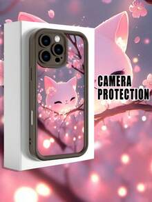 Funda de teléfono minimalista y gruesa a prueba de caídas, diseño con gato blanco y flores de cerezo en estilo mágico y romántico, look dulce y luminoso, protección para cámara, ideal para mujeres, regalo perfecto para temporada de primavera, compatible con Apple 17/16/15/14/13/12/11/Pro/ProMax,compatible con Galaxy A34/A35/A54/A55,Galaxy S20/S21/S22/S23/S24/S25 Ultra/Plus,compatible con Moto/Galaxy/Redmi/Honor/OPPO Soft - Marrón - Ver 3