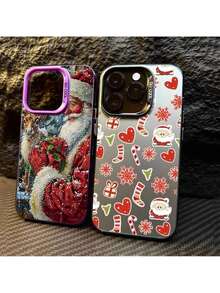 Custodia per telefono con stampa vintage di Babbo Natale, compatibile con 17 Air, 16, 15, 13, 12, 11 Pro Max, 14 Plus, 8, 7 Plus, X, XS, XR, 16e, con finitura opaca, compatibile anche con 17 Pro, 17 Pro Max, 17 - Bianco Y12-T12337 - Visualizzare 3