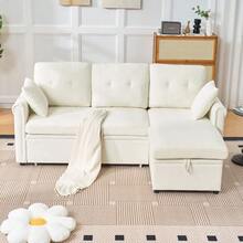 Sofas & Couches - Beige + Chenille + 3 Seat + Foam - View 5
