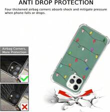 Funda de luces navideñas compatible con 15 Pro, linda funda verde navideña para 15 Pro, funda protectora de TPU con parachoques, funda creativa de dibujos animados, a prueba de golpes y resistente a caídas, adecuada para 17/17ProMax/iPhone16/16Plus/16Pro/16ProMax, iPhone15/15Plus/15Pro/15ProMax, iPhone14/14Plus/14Pro/14ProMax, iPhone13/13Pro/13ProMax, regalo perfecto para novia, novio, Día de San Valentín, Navidad - transparente - Ver 5